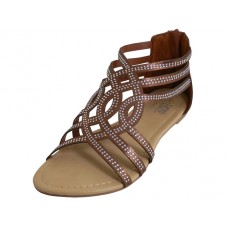 W7800L-Z - Wholesale Woman's "Easy USA" Rhinestone Upper Comfortable Sandals (*Bronze Color)